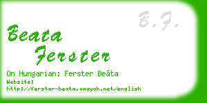 beata ferster business card